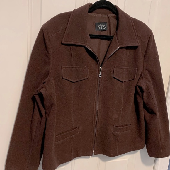 Zip up Brown Jacket XL - Picture 2 of 10
